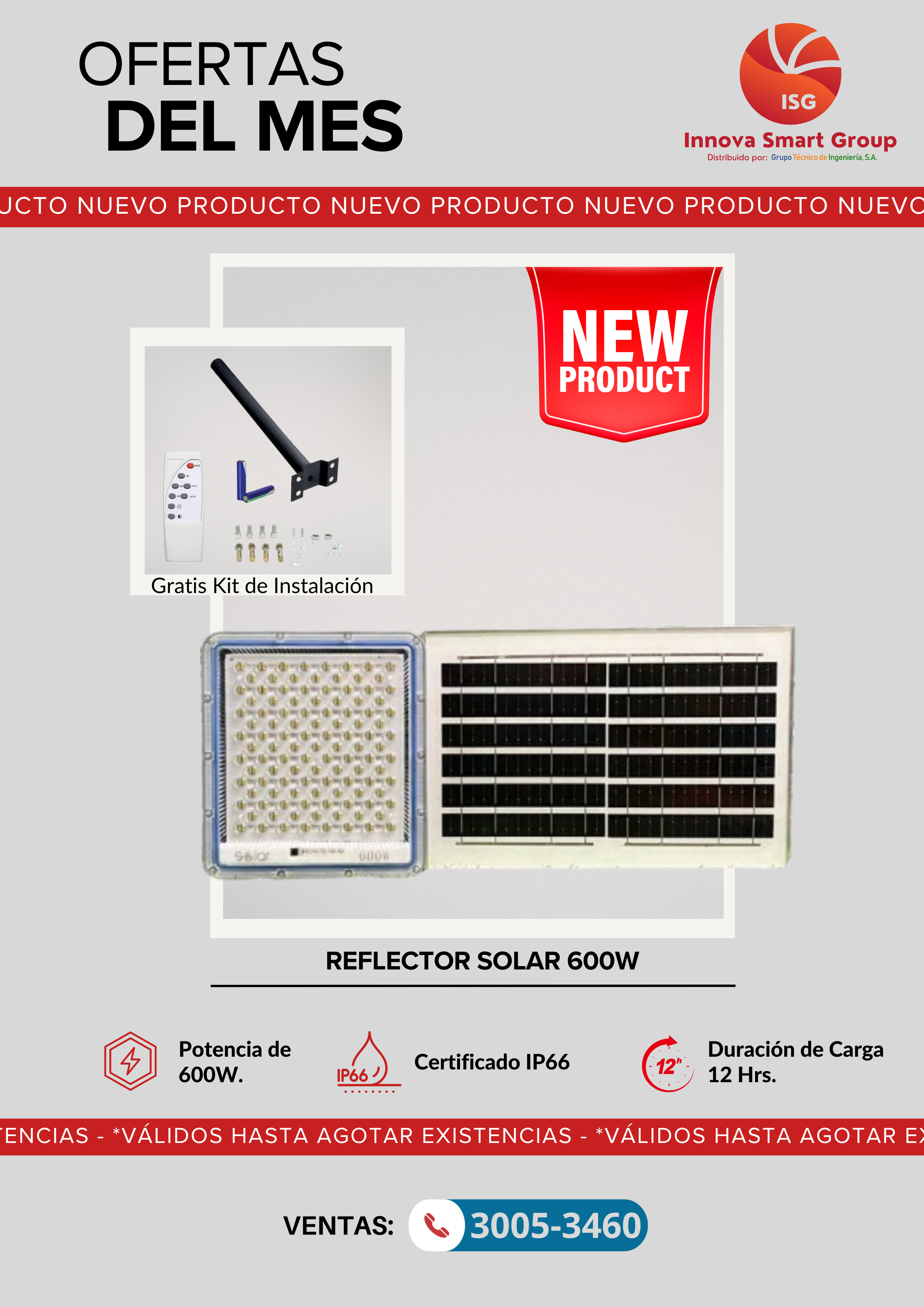 Reflector Solar de Alta Potencia 600W